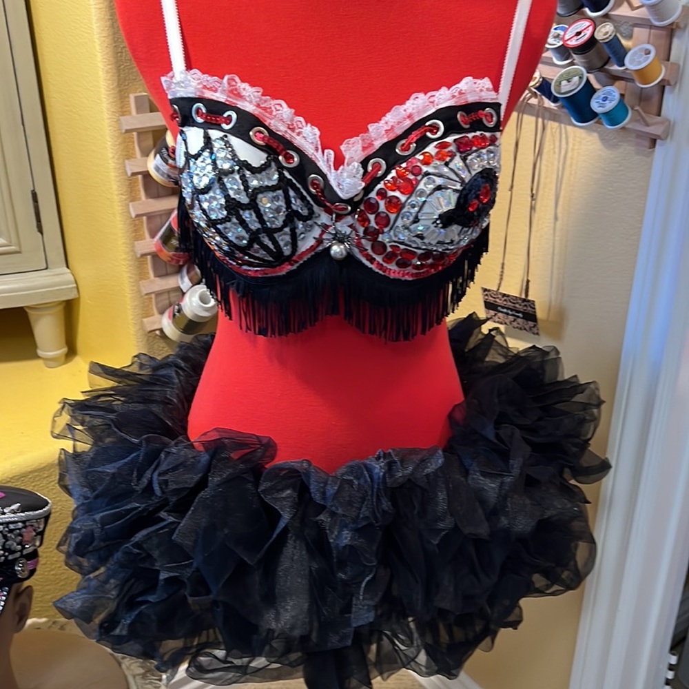 Red Mini Rave Skirt - Picture 10 of 12